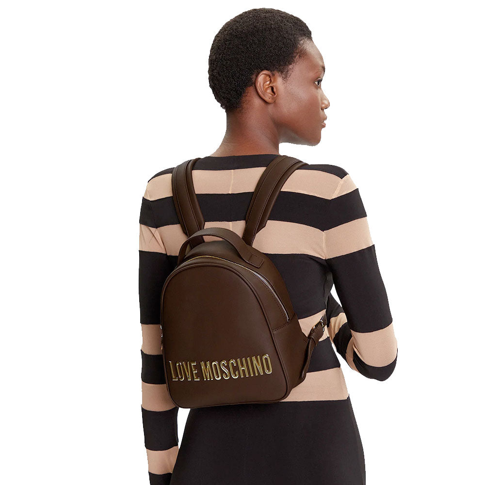 Zaino Donna Small LOVE MOSCHINO linea Maxi Lettering Marrone