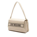 Borsa Donna a Spalla con Tracolla LOVE MOSCHINO Avorio con Logo Nero