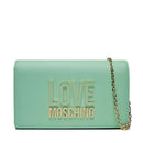 Clutch Donna con Tracolla LOVE MOSCHINO linea Smart Daily Jelly Logo Verde Menta