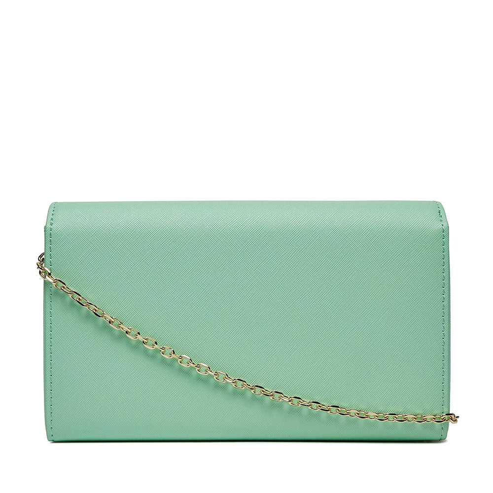 Clutch Donna con Tracolla LOVE MOSCHINO linea Smart Daily Jelly Logo Verde Menta