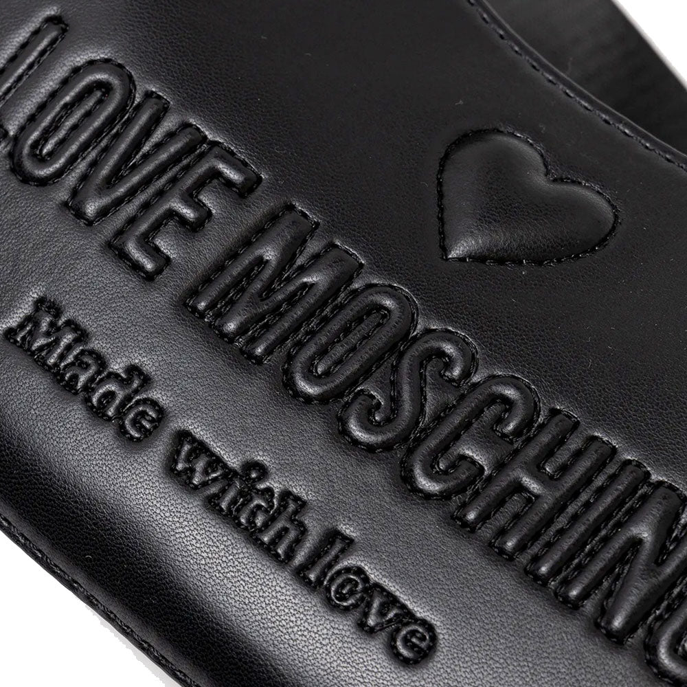 Borsa Donna a Tracolla LOVE MOSCHINO linea Made with Love Nera e Nikel