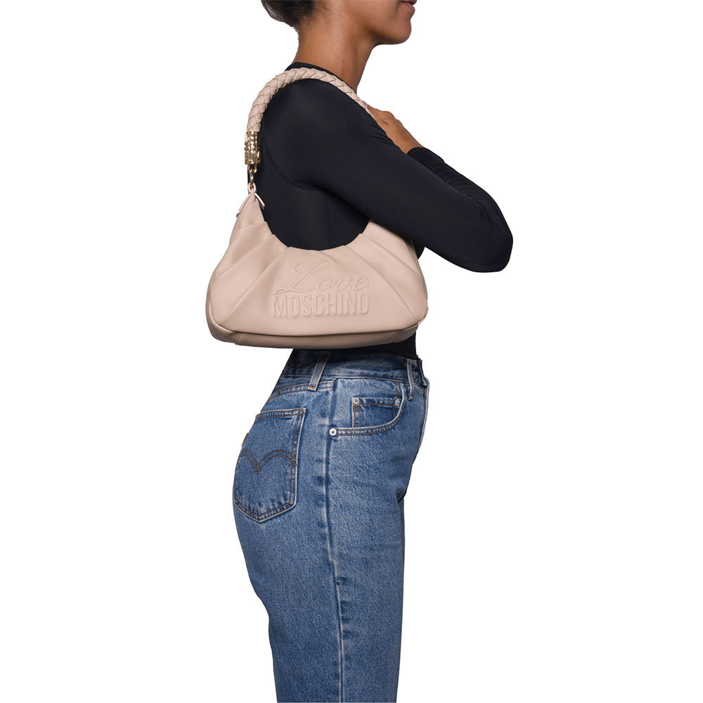 Borsa Donna Sottospalla LOVE MOSCHINO in Ecopelle Taupe