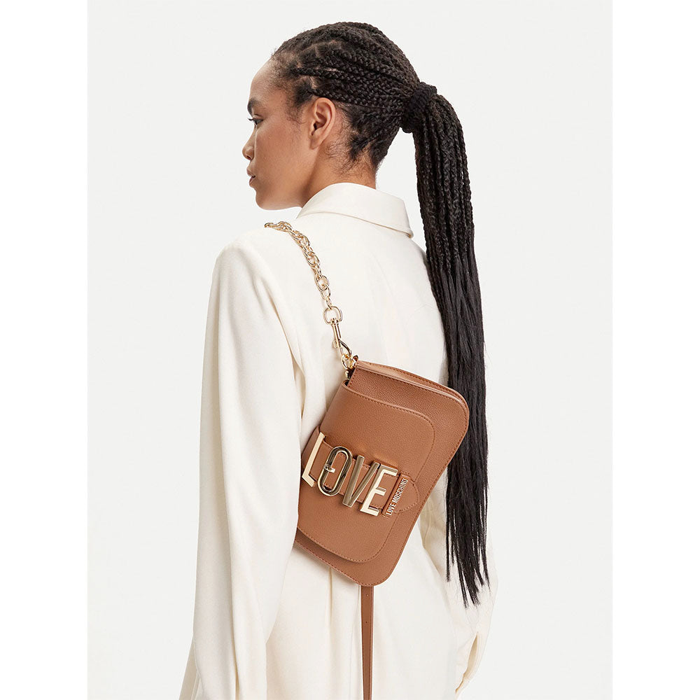 Borsa Donna a Spalla e Tracolla LOVE MOSCHINO linea Lovebug color Cammello