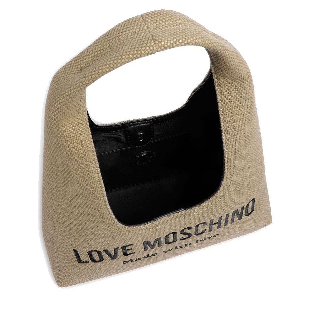 Borsa Donna a Spalla LOVE MOSCHINO in Canvas color Oro