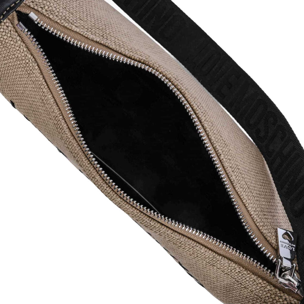 Borsa Donna Mezzaluna a Tracolla LOVE MOSCHINO in Canvas color Oro