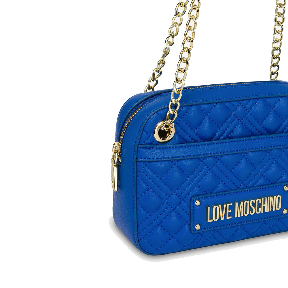 Damen-Umhängetasche LOVE MOSCHINO Saphirblauer Schriftzug Logo-Linie