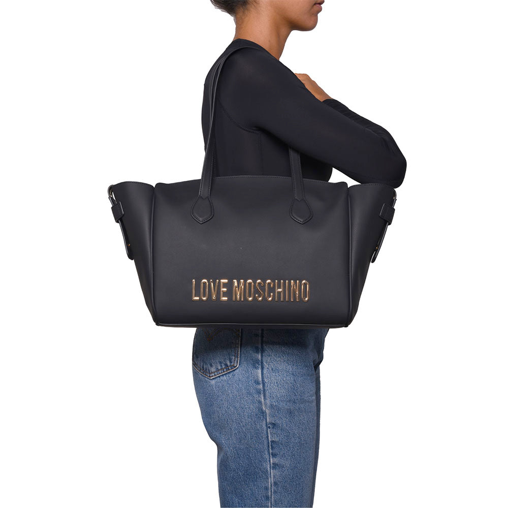 Damen-Shopper mit Pochette LOVE MOSCHINO Modell Bold Bag in Schwarz