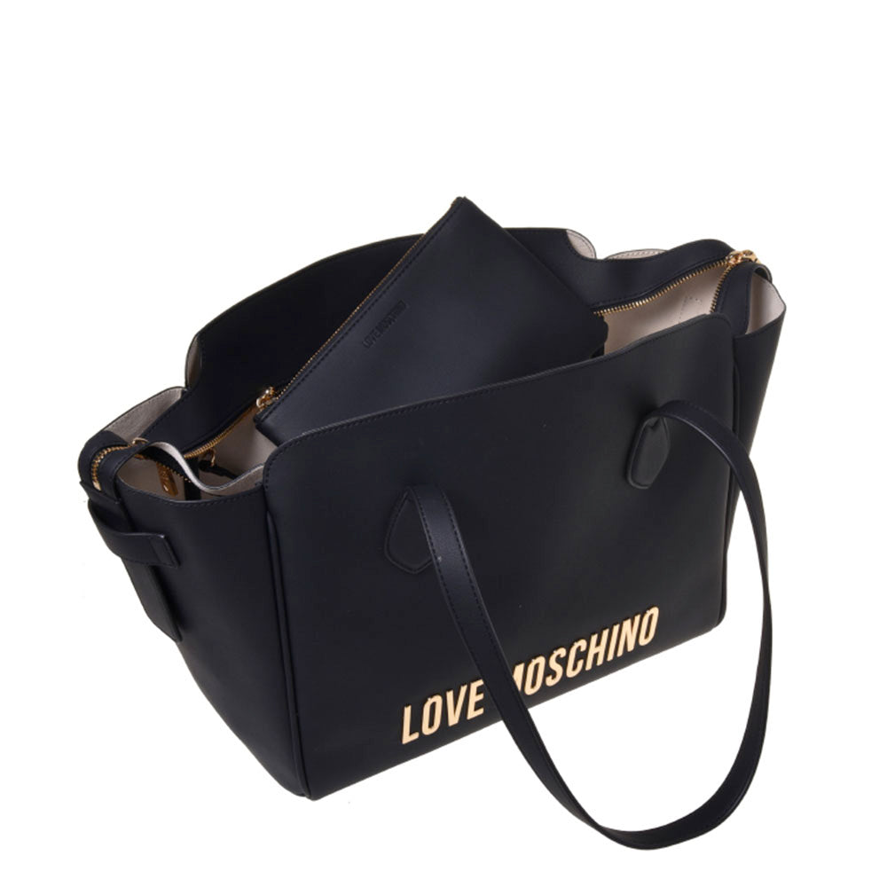 Damen-Shopper mit Pochette LOVE MOSCHINO Modell Bold Bag in Schwarz