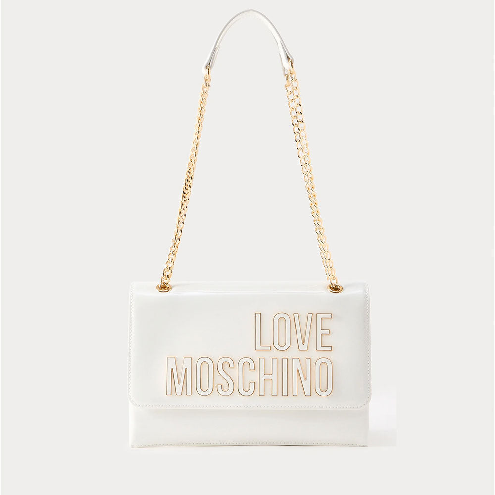 Borsa Donna a Spalla e Tracolla LOVE MOSCHINO in Vernice Bianca