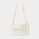 Damen-Schulter- und Umhängetasche LOVE MOSCHINO aus weißem Lackleder