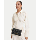 LOVE MOSCHINO Damen Clutch mit Schultergurt, Stepplinie, Schwarz