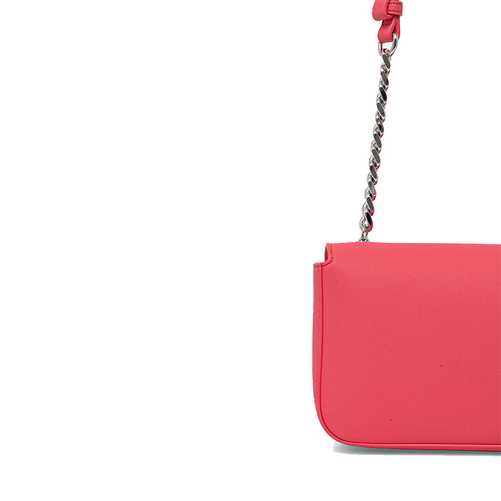 LOVE MOSCHINO Damen Umhängetasche Fuchsia mit Farbverlauf-Schriftzug Logo