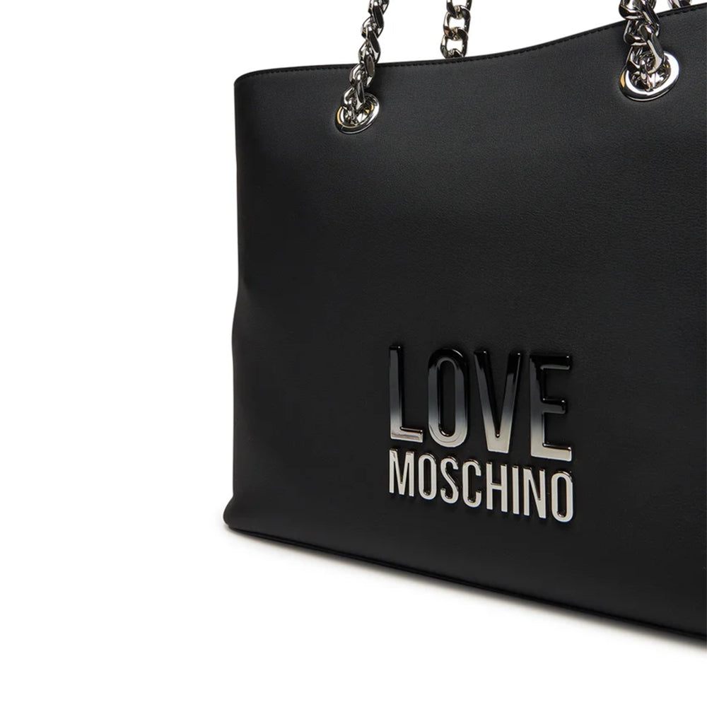 Shopping Bad LOVE MOSCHINO Nera con Logo Lettering Sfumato