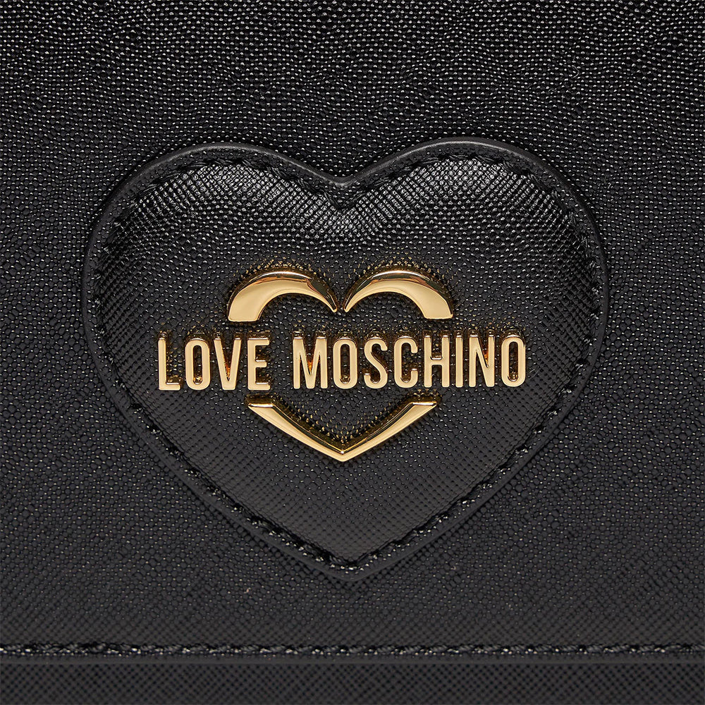 Borsa Donna a Spalla LOVE MOSCHINO linea Sweet Heart stampa Saffiano Nera