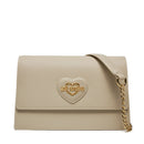 Borsa Donna a Spalla LOVE MOSCHINO linea Sweet Heart stampa Saffiano Avorio