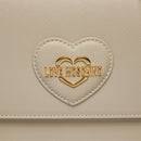 Borsa Donna a Spalla LOVE MOSCHINO linea Sweet Heart stampa Saffiano Avorio