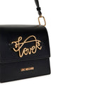 Borsa Donna a Spalla con Tracolla LOVE MOSCHINO Nera con Logo in Corsivo