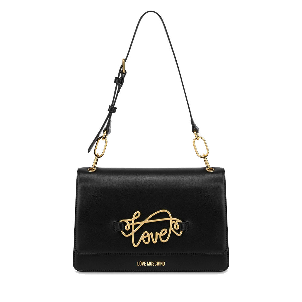 Borsa Donna a Spalla LOVE MOSCHINO Nera con Logo in Corsivo
