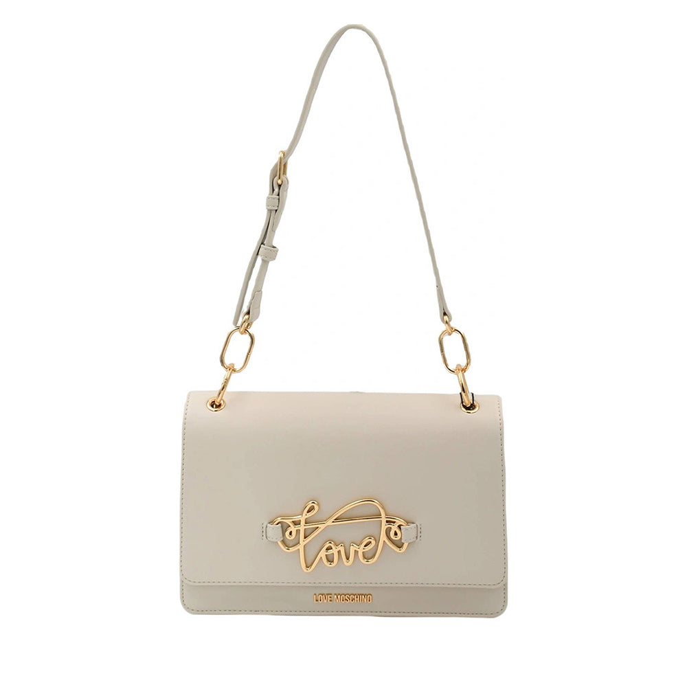 Borsa Donna a Spalla LOVE MOSCHINO Avorio con Logo in Corsivo