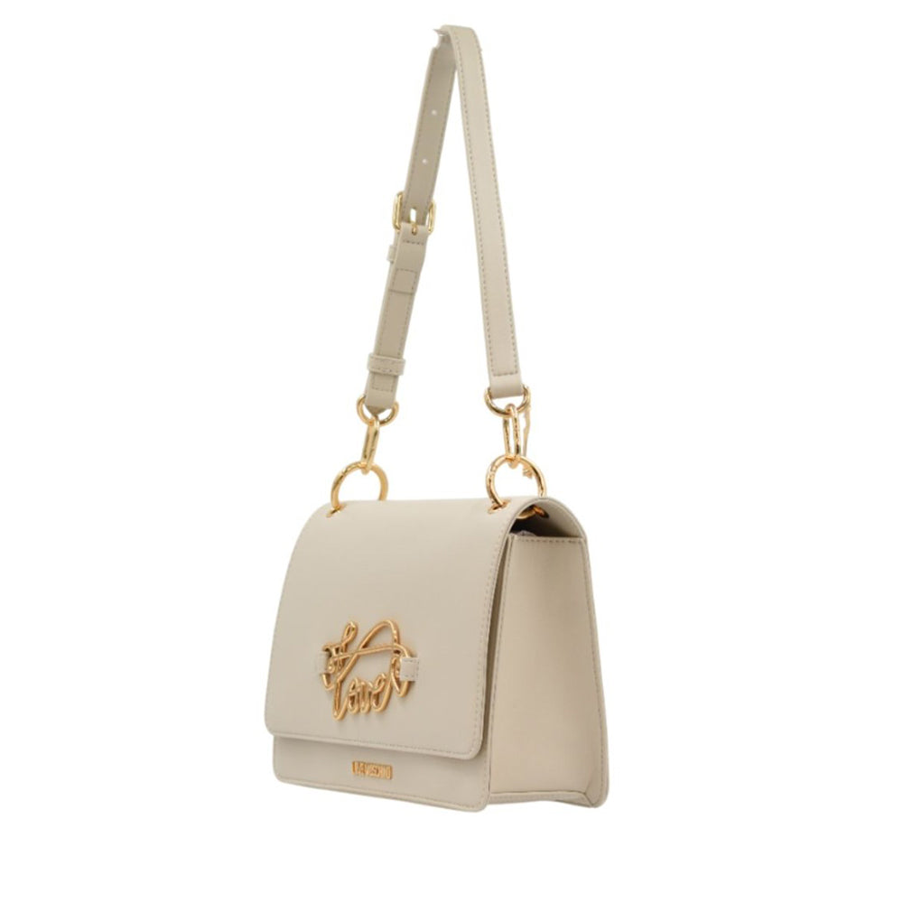 Borsa Donna a Spalla LOVE MOSCHINO Avorio con Logo in Corsivo