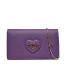 LOVE MOSCHINO Damen-Clutch mit Schultergurt, Sweet Heart-Linie mit lila Saffiano-Print