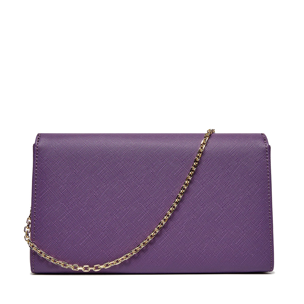 Clutch Donna con Tracolla LOVE MOSCHINO linea Sweet Heart stampa Saffiano Viola