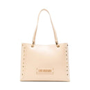 Shopping Bag LOVE MOSCHINO Beige con Borchie
