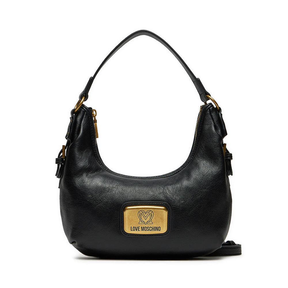 Hobo Bag a Mano LOVE MOSCHINO Nera con Placca Logo