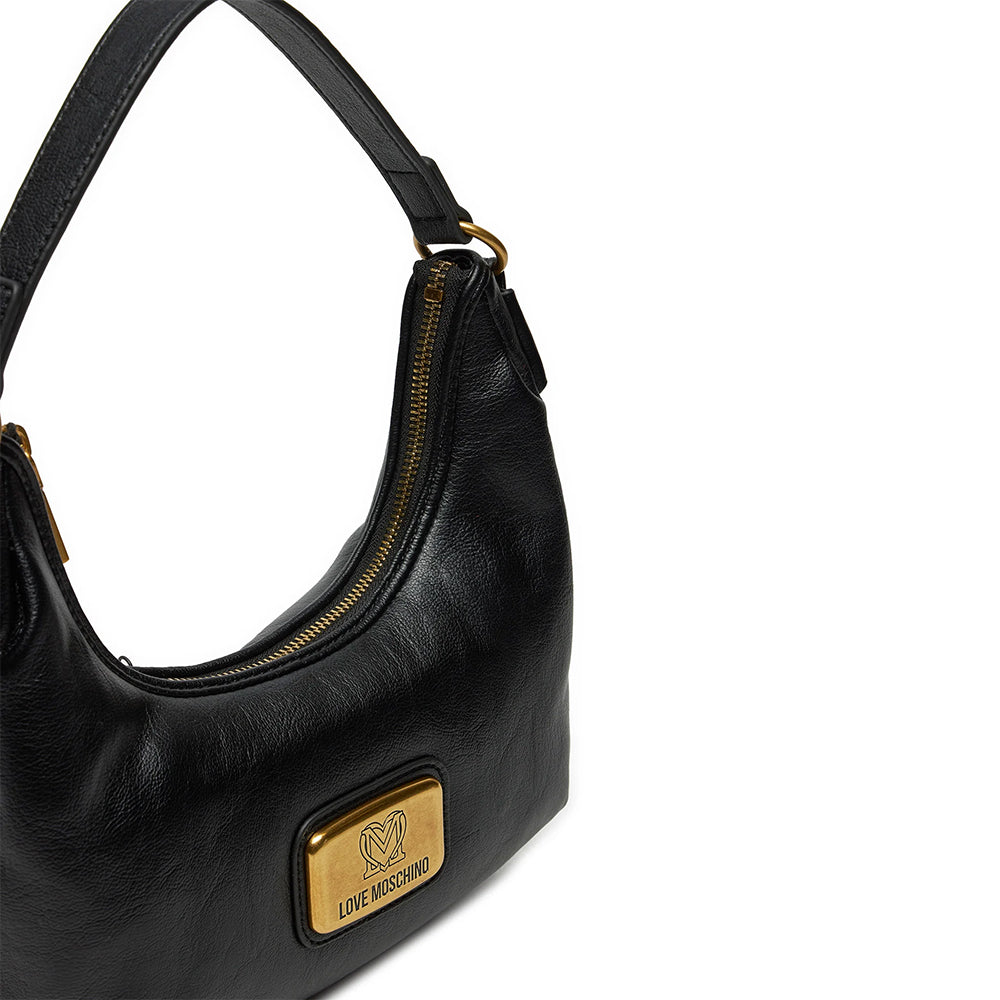 Hobo Bag a Mano LOVE MOSCHINO Nera con Placca Logo