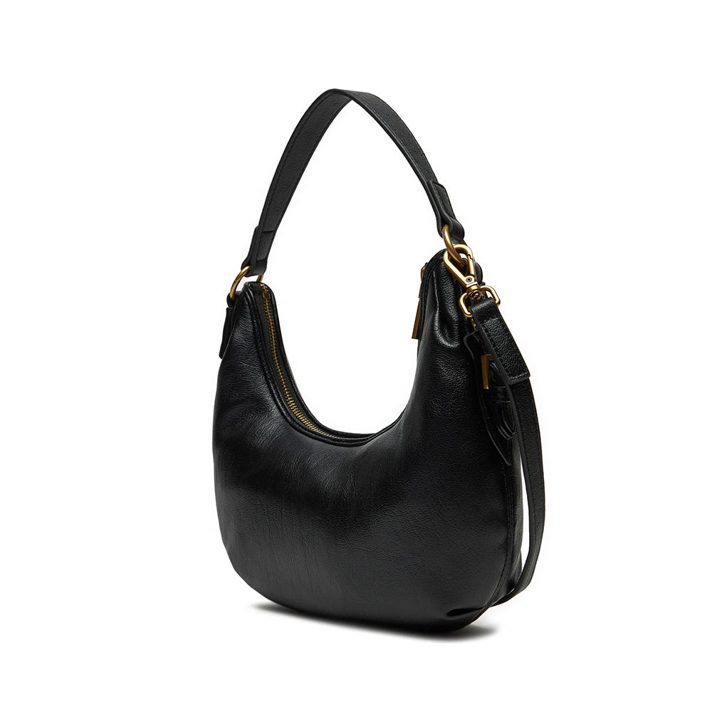 LOVE MOSCHINO – Schwarze Hobo-Handtasche mit Logo-Plakette