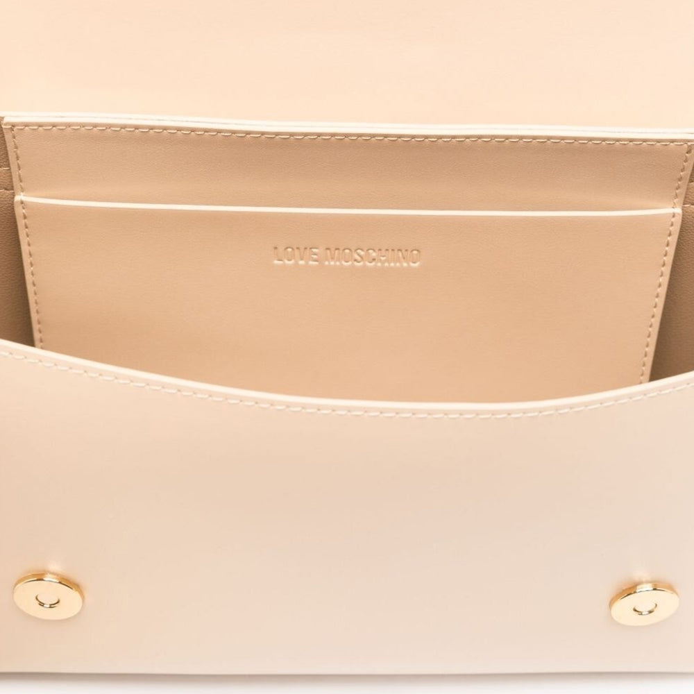 LOVE MOSCHINO Beige Schultertasche mit Nieten