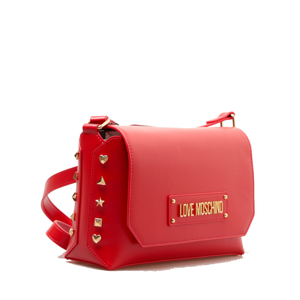 Borsa a Tracolla LOVE MOSCHINO Rossa con Borchie
