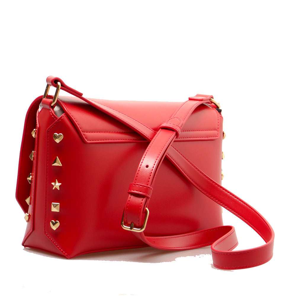 Borsa a Tracolla LOVE MOSCHINO Rossa con Borchie