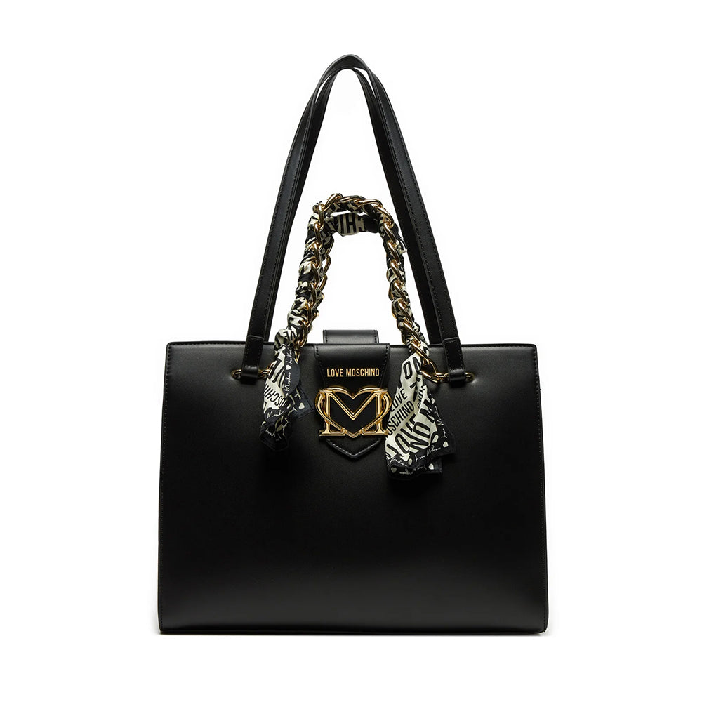 LOVE MOSCHINO 
Schwarze Damen Shopper mit Schal 