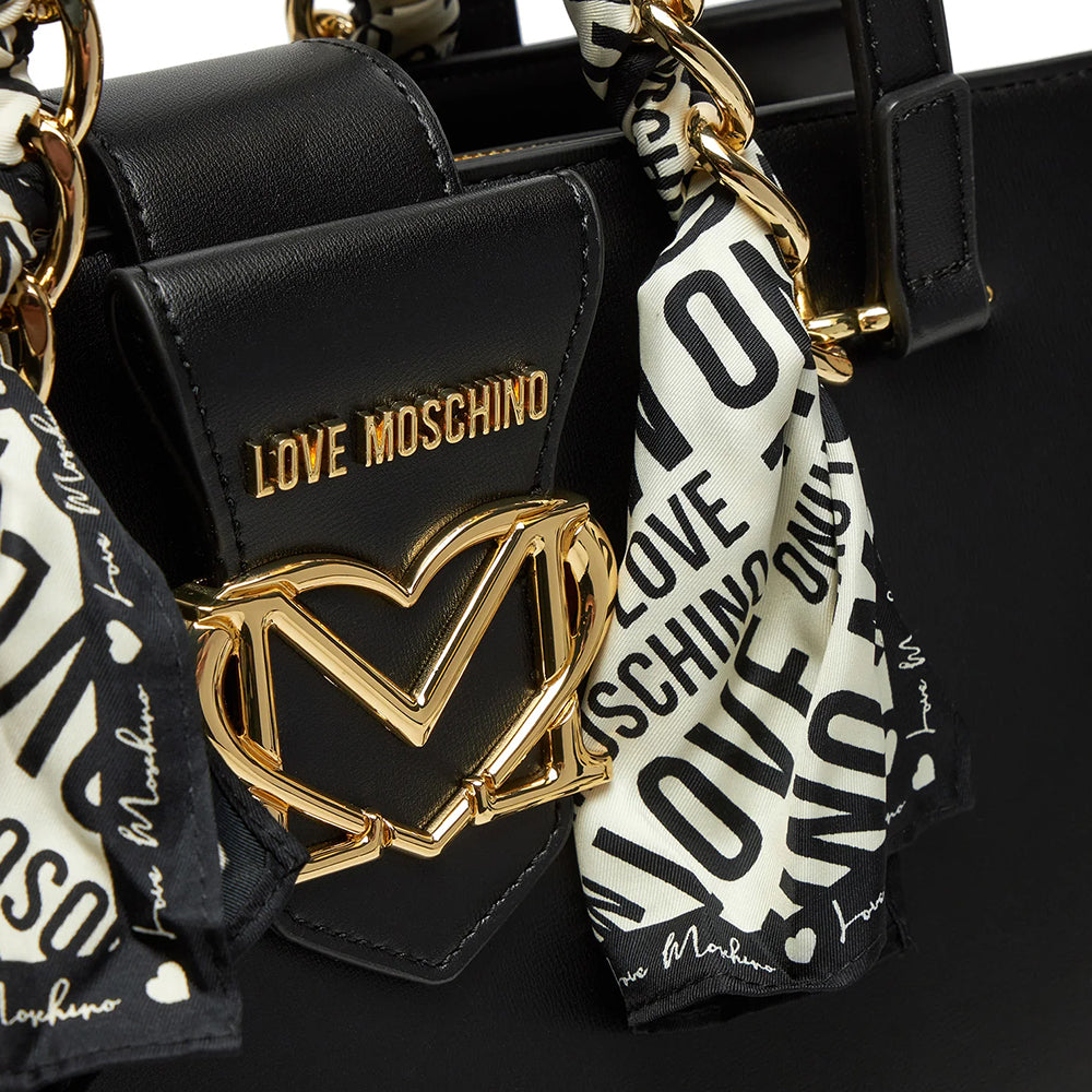 LOVE MOSCHINO 
Schwarze Damen Shopper mit Schal 