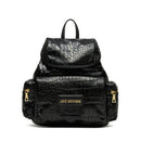 LOVE MOSCHINO Damen Rucksack Kroko-Print in Schwarz