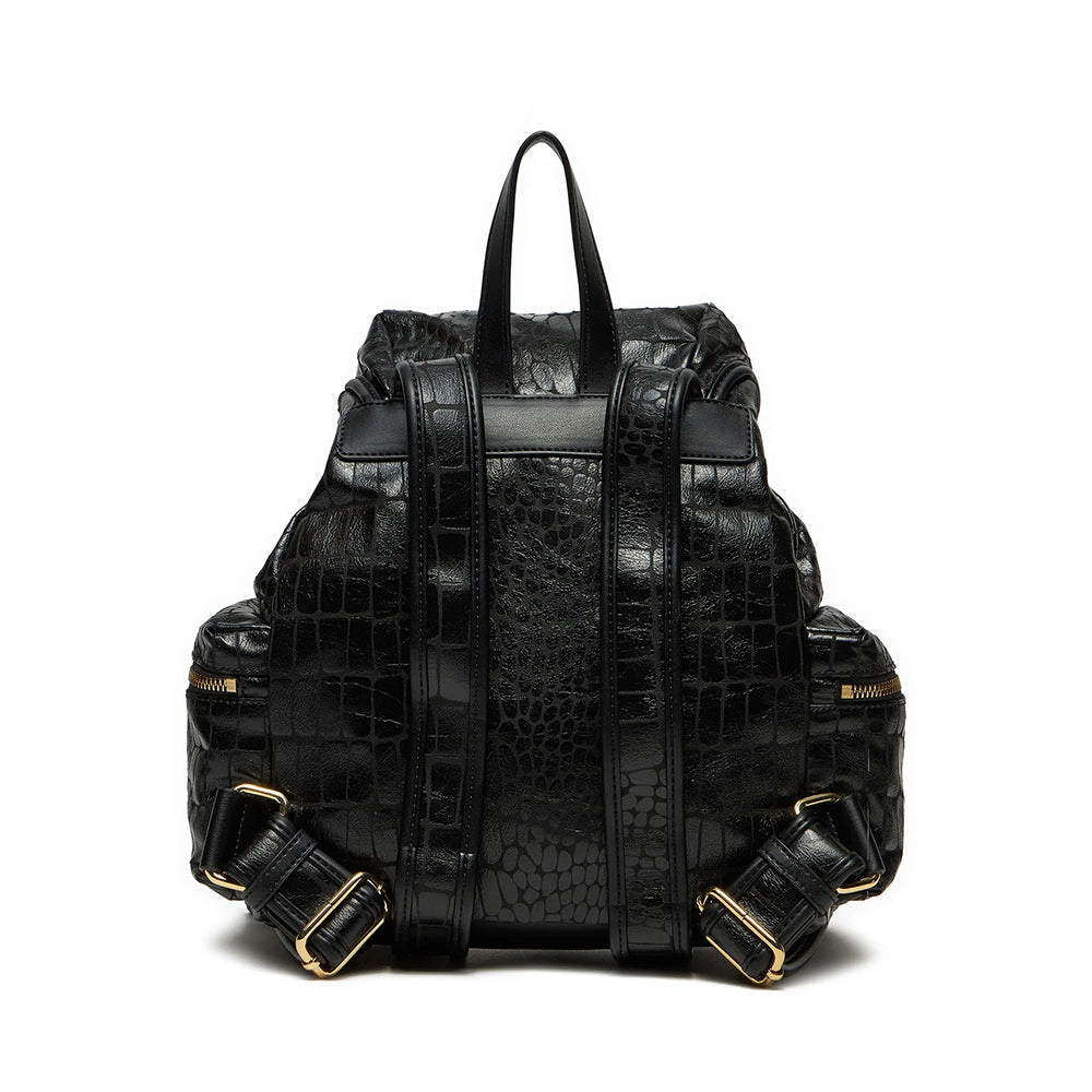 LOVE MOSCHINO Damen Rucksack Kroko-Print in Schwarz