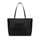 Shopping Bag LOVE MOSCHINO linea Sparkling Logo Nero con Logo in Paillettes Nero