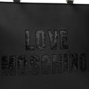 Shopping Bag LOVE MOSCHINO linea Sparkling Logo Nero con Logo in Paillettes Nero