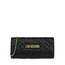 Gesteppte Damen-Clutch mit Schultergurt LOVE MOSCHINO-Logo-Schriftzug in Schwarz