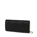 Gesteppte Damen-Clutch mit Schultergurt LOVE MOSCHINO-Logo-Schriftzug in Schwarz