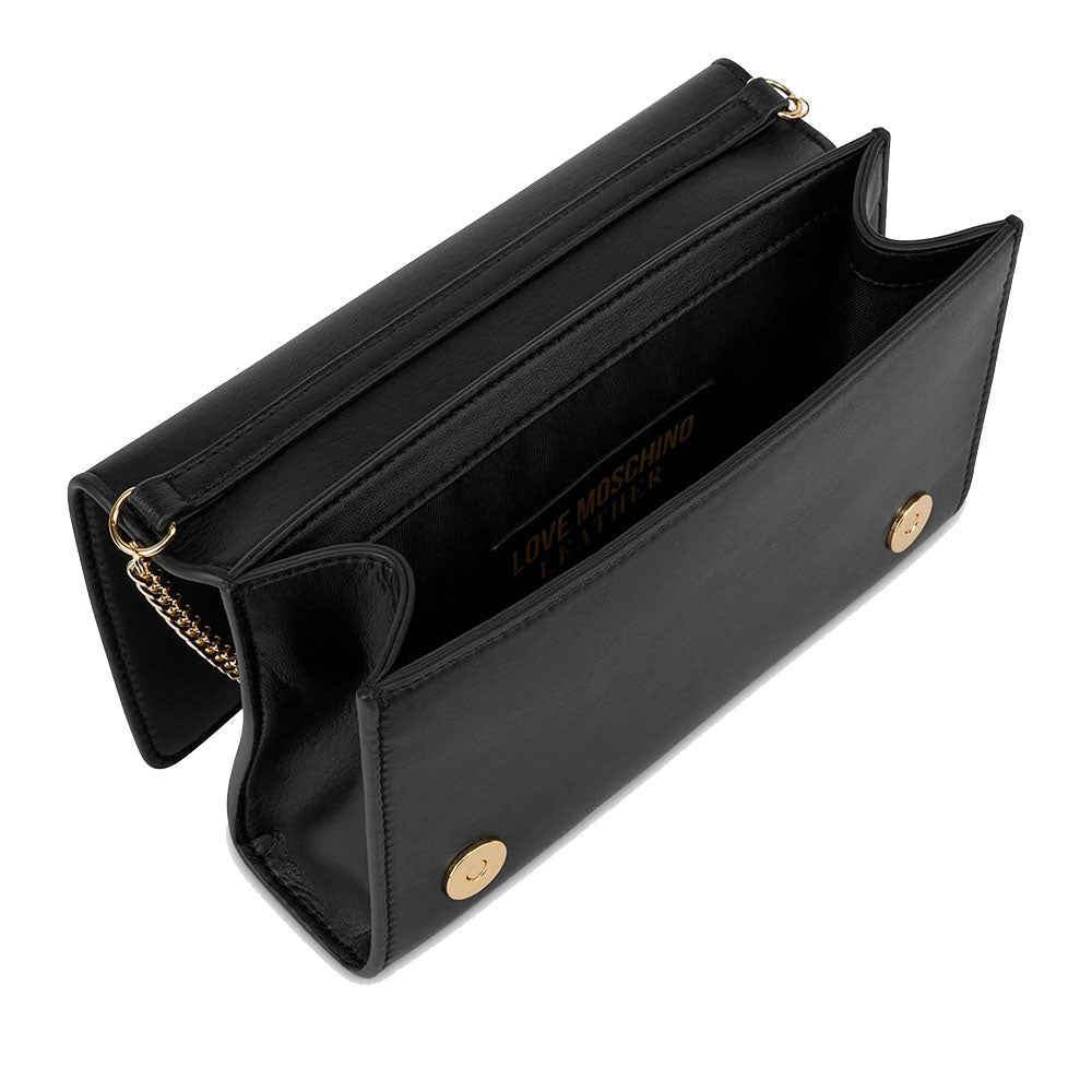 Clutch Donna con Tracolla LOVE MOSCHINO in Pelle Nera con Cuore
