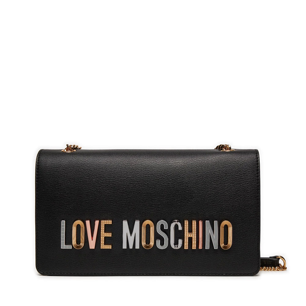 Damen-Schulter- und Umhängetasche LOVE MOSCHINO Bold Love Lettering-Linie in Schwarz