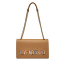 Damen-Schulter- und Umhängetasche LOVE MOSCHINO Bold Love Lettering-Linie in der Farbe Biscuit