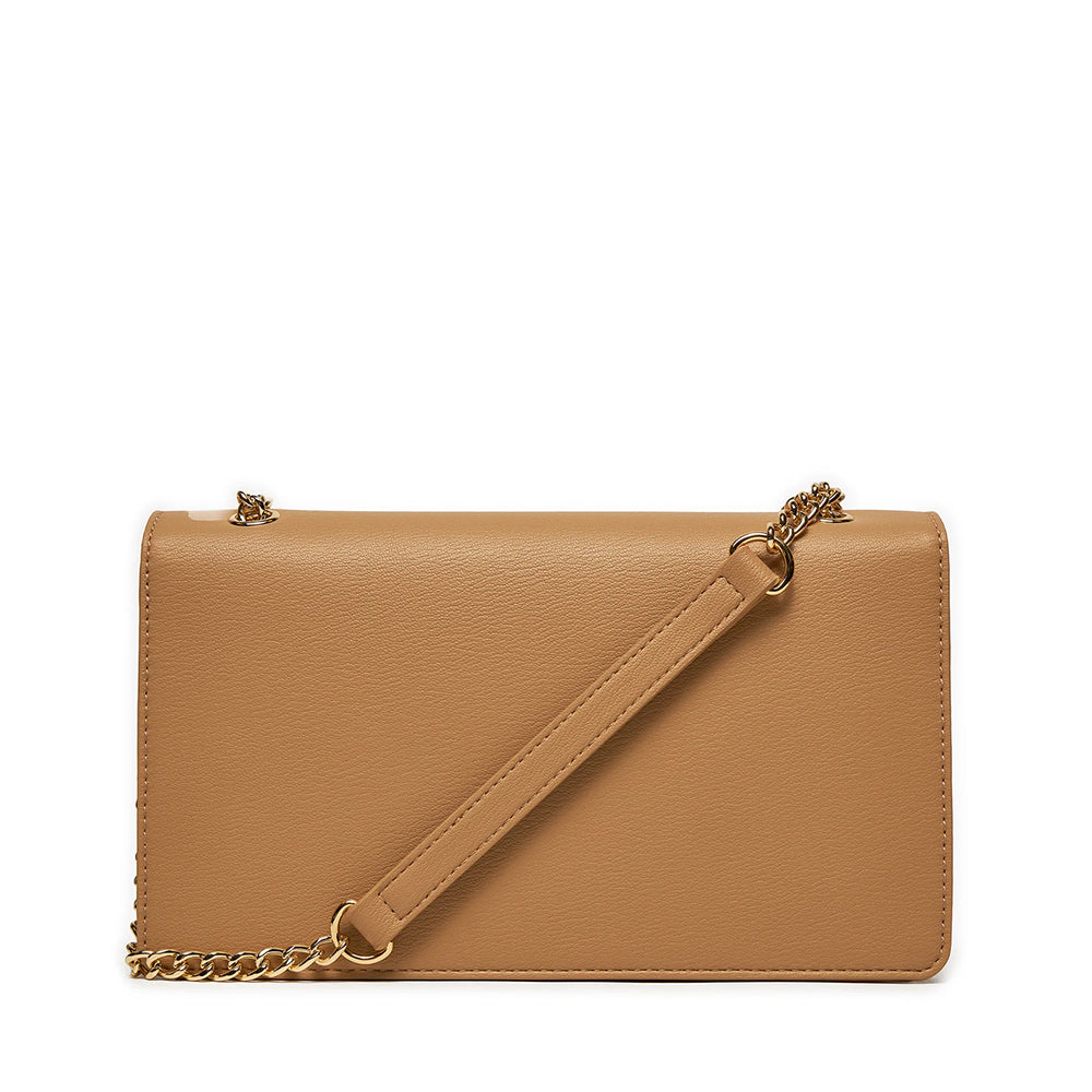 Damen-Schulter- und Umhängetasche LOVE MOSCHINO Bold Love Lettering-Linie in der Farbe Biscuit