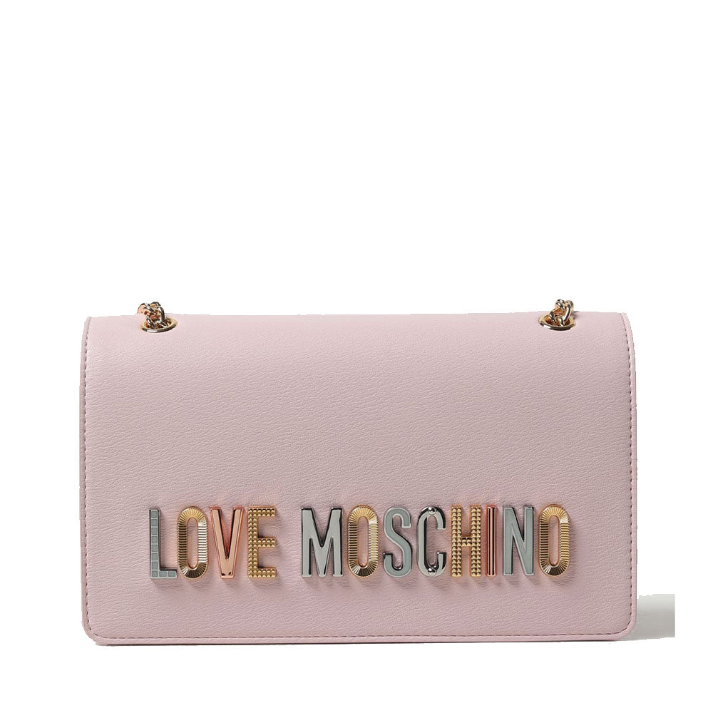 Damen-Schulter- und Umhängetasche LOVE MOSCHINO Bold Love Lettering-Linie in Puderrosa