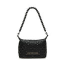 Hobo Bag Small LOVE MOSCHINO linea Pearls Trapuntata Nera con Logo Canna di Fucile