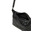 LOVE MOSCHINO PEARLS LINIE
Schwarze Hobo Bag mit Gunmetal Logo, Small