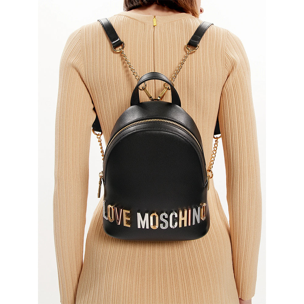 LOVE MOSCHINO Damenrucksack Bold Love Schriftzug Linienfarbe Schwarz