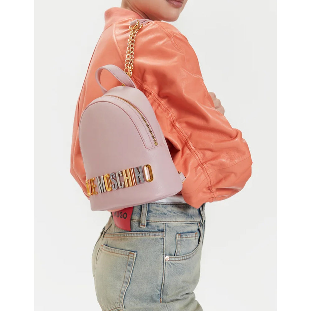 LOVE MOSCHINO Damenrucksack Bold Love Lettering Linie in Puderrosa